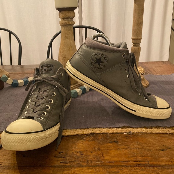 Converse CTAD High‎ Street Mid Top grey leather size 10 - Picture 1 of 9